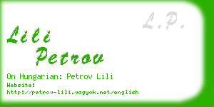 lili petrov business card